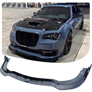WildWell Front Bumper Lip Splitter Compatible with 2015-2024 Chrysler 300 | Front Lip Spoiler Fits Chrysler 300 300C 300S Touring Limited Performance Style ABS Material Glossy Black