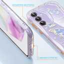 2 x Compatible for Samsung Galaxy A35 5G Case, Pretty Butterfly Print Three-Dimensional Wave Clear Case for Girls Women, Soft Full Package Anti-Fall Cover for Galaxy A35 5G, Water Blue Butterfly