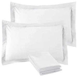 8 Pack 100% Brushed Microfiber Pillow Protector Shams (White, Standard)