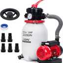 CIPU 10-inch Sand Filter Pump System Handy 4-Way Valve for Above Ground Pools with 0.25HP Pool Pump 115V 6-Foot Cord to Easy Installation