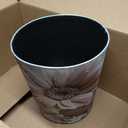 10L/2.64 Gallon PU Leather Trash Can Decorative Waterproof Wastebasket Paper Basket Garbage Bin for Home Office Bathroom