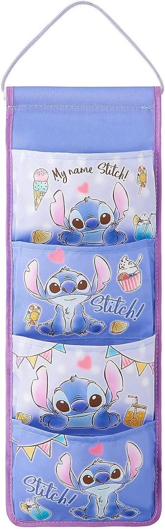 Cute Cartoon Wall Hanging Storage Bag, 4-Pocket Over-The-Door & Wall Home Storage Shelves, Decorations for Kids Bedroom