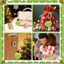 JULMELON 12 Pcs Lime Green Furry Christmas Ball Ornaments with Santa Hat, Xmas Green Furry Ornaments Christmas Ball Hanging Decorations Tree Decorations for Home Party Fireplace Mantel Wall Decor