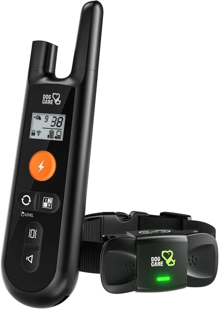 DOG CARE Shock Collar for Dogs - Dog Training Collar with Remote, 3 Training Modes, Rainproof, Security Lock, Long Remote Range, Rechargeable E-Collar for Small Medium Large Dogs All Breeds
