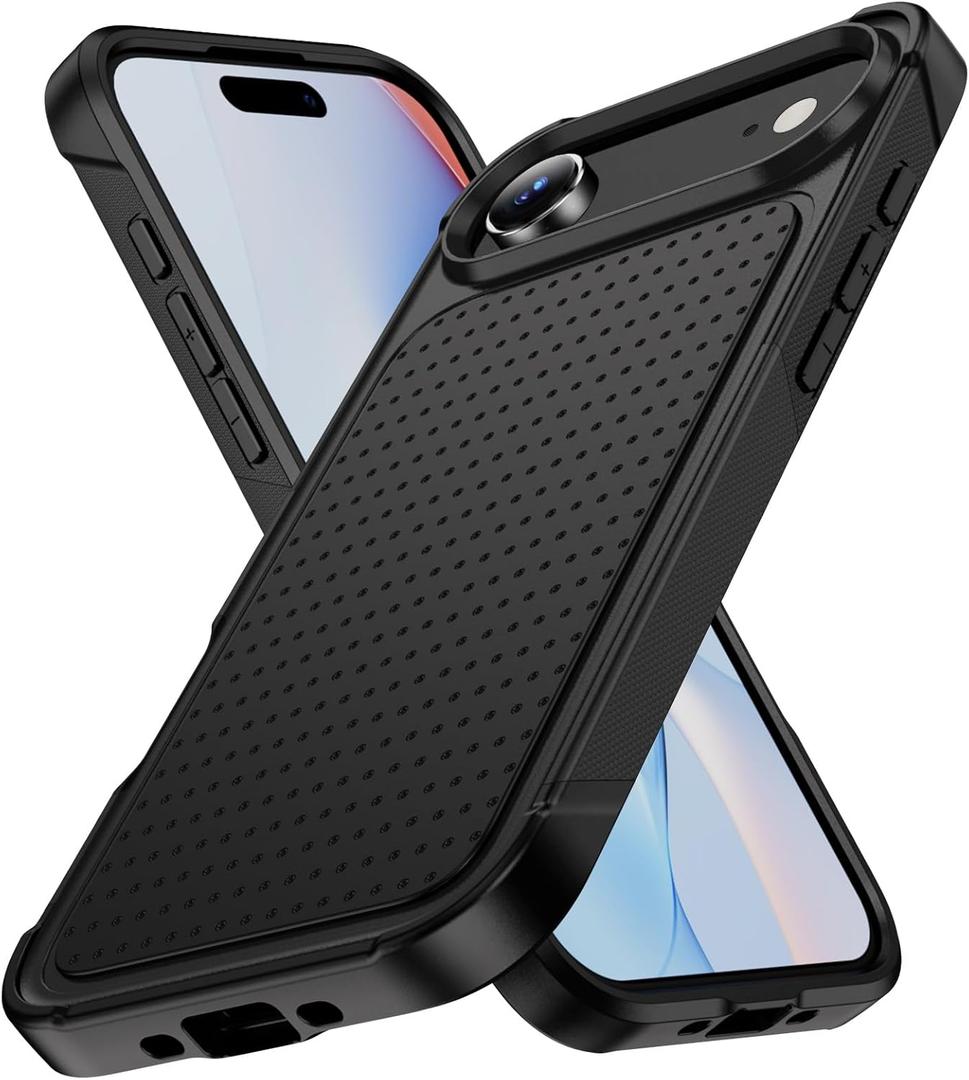 Compatible for iPhone 17 Air Case 2025 6.5" Slim Matte TPU + PC Protective Shockproof Anti-Scratch Plastic Hard Cover Millitary-Grade for iPhone Air Phone Case Black
