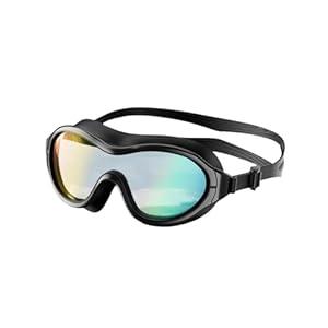 ZSYSUP UV Waterproof Anti Fog Swimwear Eyewear Swim Diving Water Glasses Adjustable Swimming Goggles Women Men Sports Eyewear (Black-Colorful Lens)
