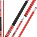 58" 2-Piece Fiberglass Graphite Composite Billiard Pool Cue Sticks,  Weight from 19oz 21oz, Red