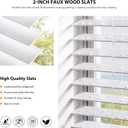 LazBlinds 2-inch Cordless Faux Wood Blinds with Royal Valance, Room Darkening Horizontal Window Blinds, Inside Mount Blinds for Windows - Fit for Window 28.875" W x 36" H - White