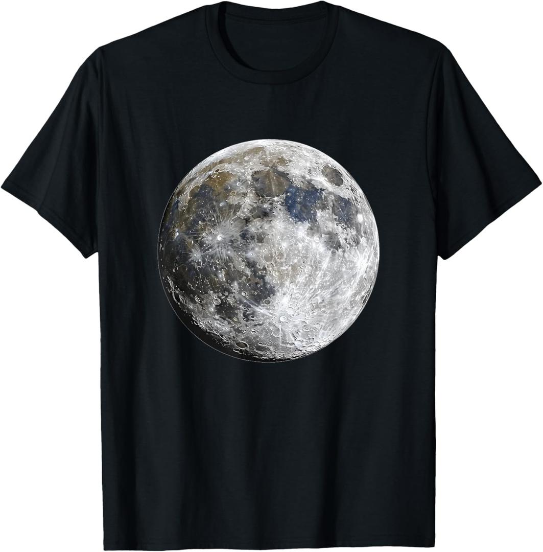 Full Moon Space Science Graphic T-Shirt