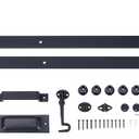 6.6FT Black Sliding Barn Door Hardware Kit with Handle, Pre-Drilled Ready to Assemble, Waterproof PVC Coating, Furniture Slider