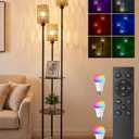 71" Boho Floor Lamp with Shelves, 3 Light Standing Lamp for Living Room