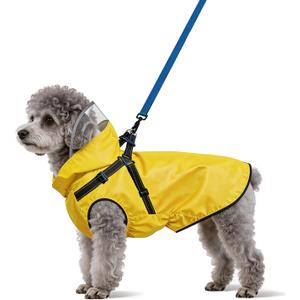 Dog Raincoat: Dog Rain Jacket with Reflective Harness & Removable Hood | Waterproof Dogs Rain Coat Poncho for Small Dogs Puppies (Yellow - S)