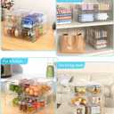 6 Pack Stackable Storage Drawers,Clear Fridge Organizer with Handles and Movable Dividers,Pull-Out Acrylic Drawer Organizer for Pantry, Bathroom,Kitchen Undersink,Cabinet