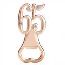 Boao 50 Pcs Birthday Bottle Opener Party Favors Rhinestones Birthday Souvenirs Wedding Anniversary for Guests Beer Opener Party Favors Decoration (Rose Gold,65th Style)