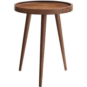 Walnut Side Table, Round End Table, Solid Rubberwood Small Accent Table, Drink Table with 3 Legs for Living Room, Bedroom, Balcony, and Small Spaces Walnut Side Table, Round End Table, Solid Rubberwood Small Accent Table, Drink Table with 3 Legs for Living Room, Bedroom, Balcony, and Small Spaces