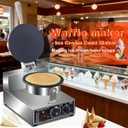 110V Electric Ice Cream Cone Maker 1300W Commercial Waffle Cone Machine 1300W Electric Stainless Steel Egg Cone Baker Non Stick coating with Temp & Time Control for for Restaurant Bakeries