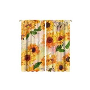 Sunflowers Curtains, Vintage Farm Floral Sunflower Room Darkening Thermal Insulated Window Curtain for Living Room Bedroom Home Decor 8×6FT