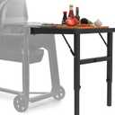 Grill Stand for Traeger Woodridge Pro/Elite Grills, Portable Folding Side Table for Traeger Woodridge Electric Wood Pellet Grill, Extra Side Shelf Provide More Space