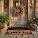 Funny Welcome Door Mat I Am Blessed Coming I Am Blessed Going Out Bless Doormat Non-Slip for High Traffic Areas Perfect Home Decor for Porch 30"(W) X 17"(L)