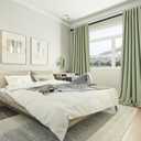 100% Blackout Room Darkening 120 inch Curtains for Bedroom, Faux Linen Dual Rod Pockets & Hook Belt Light Blocking Noise Dampening Window Treatments for Living Room, Sage Green, W52 x L120, 2 Panels