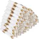 Goodluck 50 Pack Pre Rolled Gold Glitter Plastic Silverware, Wrapped Cutlery Set with Napkin Include 50 Forks, 50 Knives, 50 Spoons and 50 Napkins, Fancy Disposable Silverware for Party, Wedding