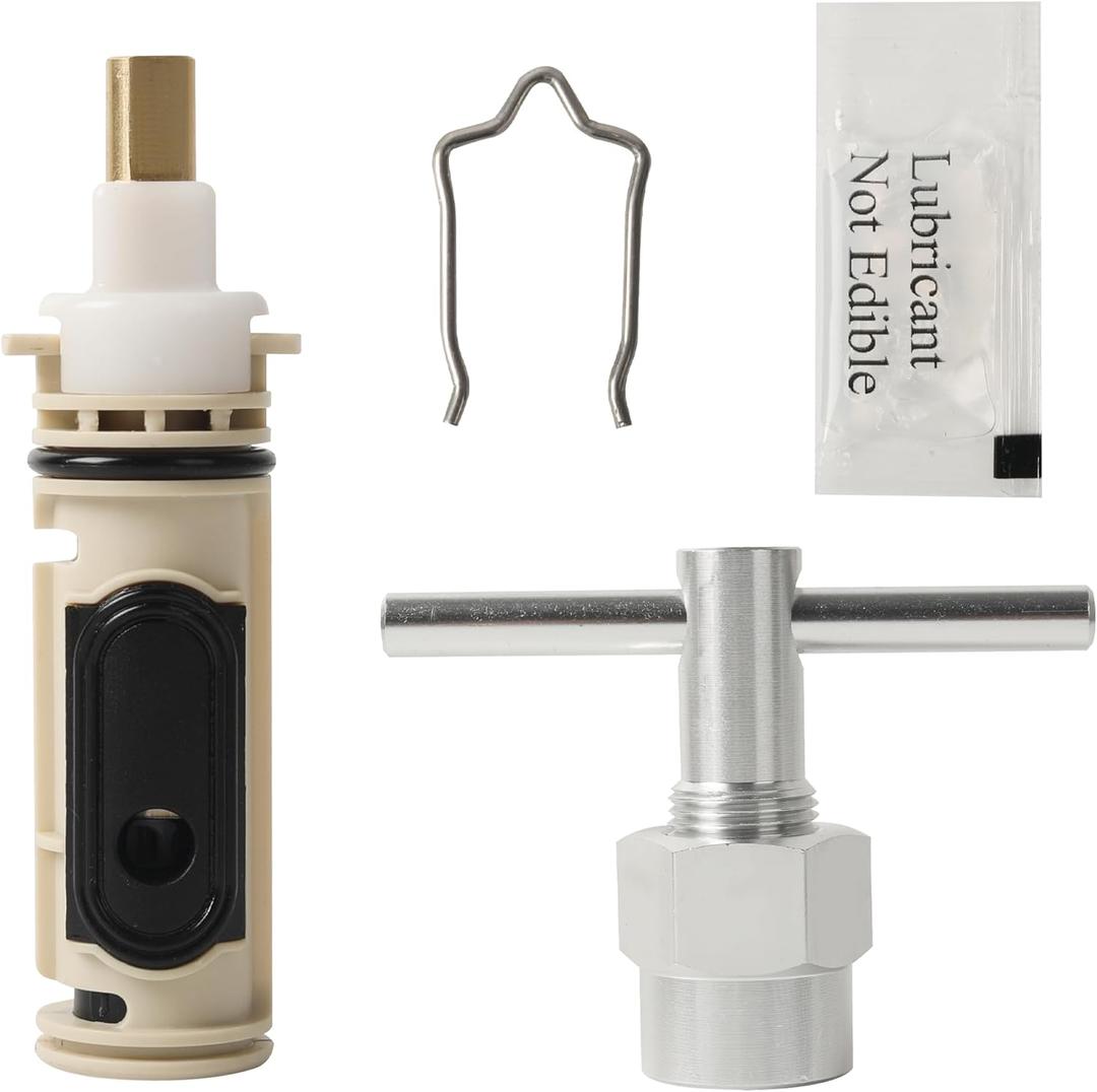 Bathroom Shower Valve Kit, Cartridge Removal Tool, Compatible with Moen 1222 One-Handle Posi Temp Faucets, Durable Brass & Plastic, Included Cartridge Puller Tool, Retainer Clip, Silicone Oil