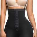 Lover-Beauty Fajas Colombianas Shapewear for Women Tummy Control Postpartum Body Shaper Butt Lifter Bodysuit (X-Small, 1-black-3 Row-hooks-zipper Crotch)