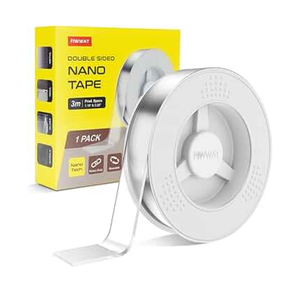 Double Sided Tape Heavy Duty, Extra Large Clear Mounting Tape, Strong Removable No Residue, Reusable Double Nano Tape for Walls, Photos, Poster, Carpet, Home Office Decor, 10FT Pack of 2
