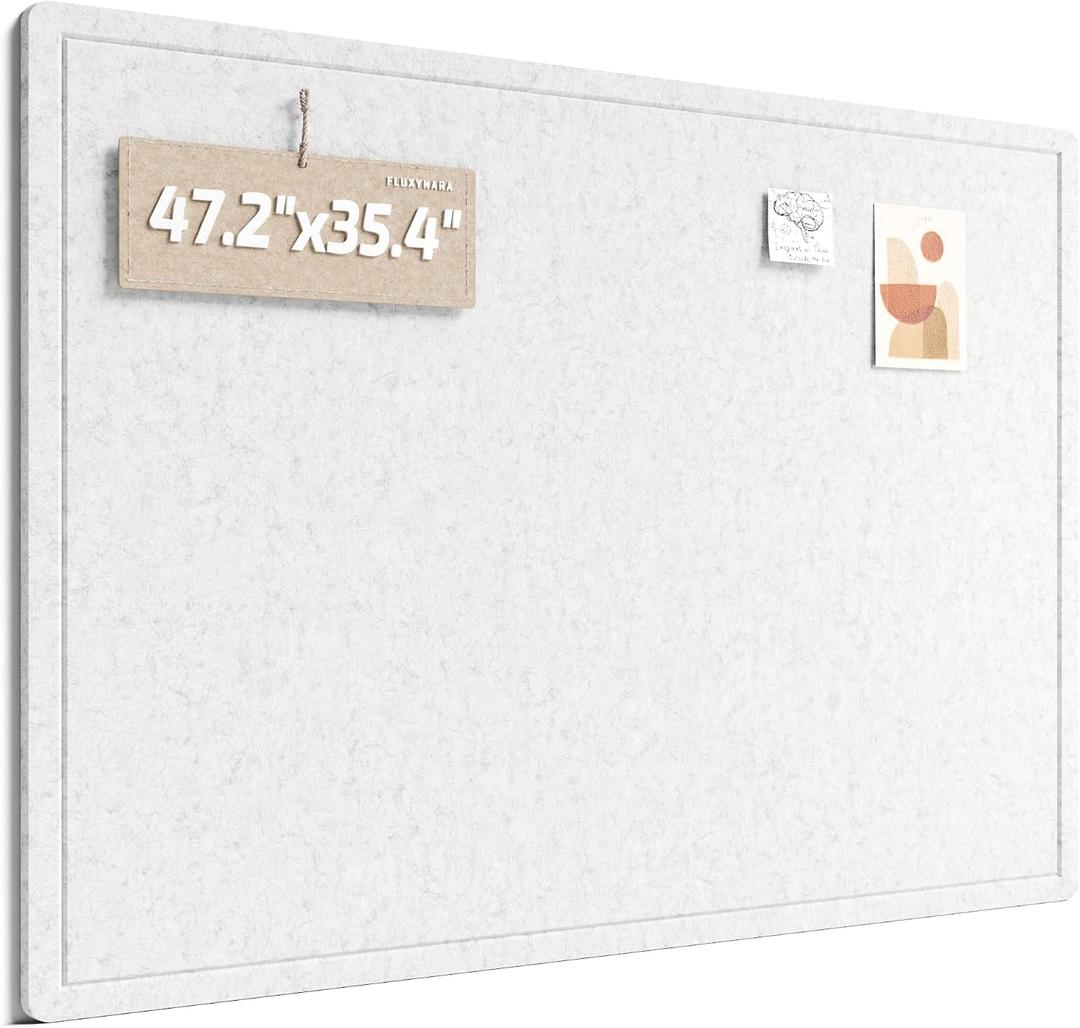 Fluxynara Felt Bulletin Board, 47.2" x 35.4", Light Gray