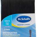 Dr. Scholl's Men's Graduated Compression Over the Calf Socks - 2 & 3 Pair Packs - Comfort Fatigue Relief (Black)