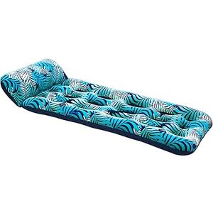 Aqua Contour Cooling Pool Float Lounge – 18-Pocket, Inflatable Pool Floats for Adults – Blue Ferns
