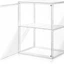 Acrylic Display Case for Collectibles, Clear Acrylic Display Box with 3 Adjustable Layers and Magnetic Door, Stackable Clear Storage Box/Bins for Figures,Lego, Book