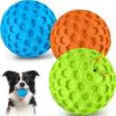 havit Indestructible Squeaky Dog Balls for Aggressive Chewers, Interactive Dog Toys to Keep Them Busy, Rubber Dog Chew Toy for Large Medium Breeds, Outdoor Waterproof (3 Colors)