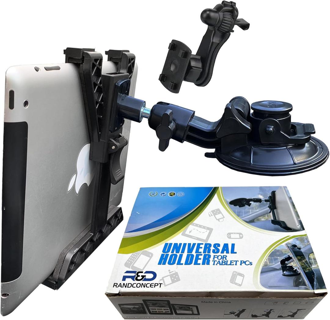 Randconcept 3-in-1 Heavy Duty Dashboard Tablet Holder for Car, Windshield Suction Cup Car Mount & Air Vent Mount for Truck Car for iPad Pro, iPad mini, Galaxy Tab for All iPad 6"- 12.9" Tablets