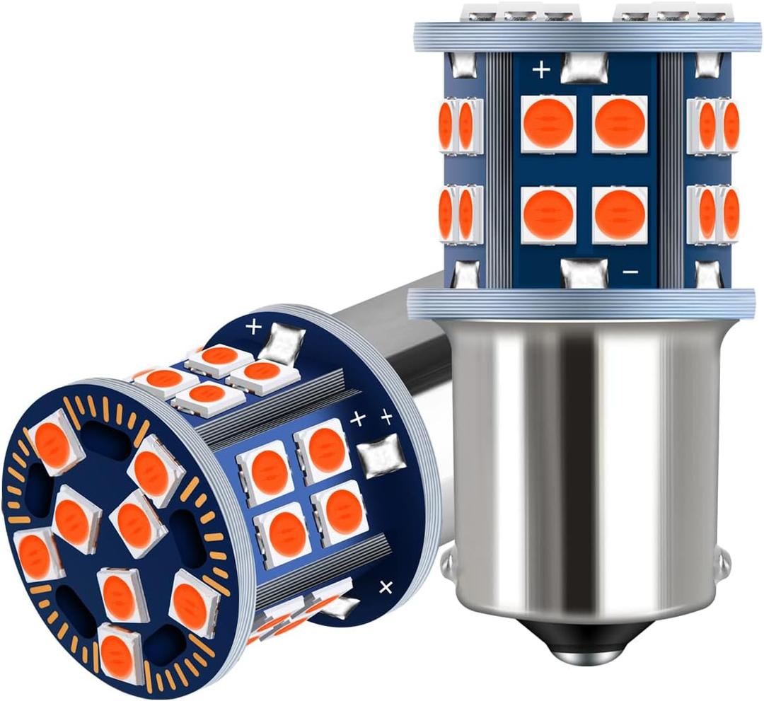 EBAIFUN 12V Red 1156 1141 BA15S LED Brake Light Center High Mount Stop Light 7506 3497 1129 1003 5008 67 97 63 Single Filament Base Replacement Bulb for Car Truck Motorcycle RV Trailer Camper 2-Pack