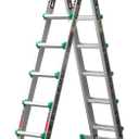 Ladder, Multi Position 6 Step Ladder Extension, 22 Ft Anti-Slip A Frame Compact Folding Ladder, 330LBS Adjustable Telescopic Aluminum Ladders for Home Stairs Roof Outdoor, Escaleras para Casa (Green)