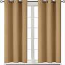 BGment Blackout Curtains for Bedroom - Grommet Thermal Insulated Room Darkening Curtains for Living Room, Set of 2 Panels (38 x 45 Inch, Khaki)
