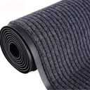 3x10Ft Commercial Indoor Outdoor Rug Grey Brush Step Entrance Floor Mat Commercial Runner Rugs with Rubber Backing for Hallways