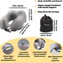 Travel Pillow for Airplane with Soft Memory Foam, U-Shaped Neck Support, Plush & Waffle Washable Cover with Lanyard for Car, Office & Camping (Pink)