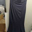 sexycherry Elegant Cocktail Dresses for Women Off Shoulder Dark Blue Cocktail Floor Length Prom Long Dress with Zipper for Evening Party(X-Large)