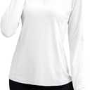 We1Fit Women's UPF 50+ Sun Shirts Long Sleeve Quarter Zip Pullover Lightweight Hiking Running Workout Tops (White), Small