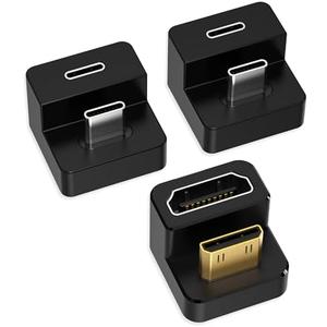 AGVEE 180 Degree Angled USB-C to USB-C Adapter and Long Side Inward U-Shaped Mini HDMI to HDMI Converter, HDMI 2.0 4k@60HZ, Coupler Extender Extension for Portable Display Monitor, Black AGVEE 180 Degree Angled USB-C to USB-C Adapter and Long Side Inward U-Shaped Mini HDMI to HDMI Converter, HDMI 2.0 4k@60HZ, Coupler Extender Extension for Portable Display Monitor, Black