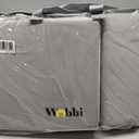 Wobbi Baby Bath Kneeler and Elbow Rest Pad Set - 1.5" Thick Memory Foam Knee Pad for Bathing Babies - 6 Suction Cups Non Slip Bath Kneeling pad with Toy Storage - Foldable & Quick Drying-Grey