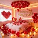 Happy Anniversary Decorations, Happy Anniversary Balloons, Valentines Day Decorations, Happy Anniversary Banner, Romantic Decorations Special Night, Wedding Anniversary Decorations, Red Heart Balloons