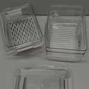 Cheese Holder Food Storage, Airtight Cheese Storage Box with Lid- Non Toxic, Lunch Meat Storage Sandwich Ham Cheeses Salami Sliced Turkey for Refrigerator to Keep Food Fresh,Clear-3Pack