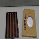 10 inch Brown Taper Candles,Set of 4 Tapered Candle, Tall Candlesticks,Conical Stick Candles,Smokeless,for Home Dinner, Party, Wedding, Halloween, Christmas (Brown, 10inch)