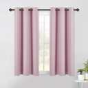 NICETOWN Blackout Curtains & Drapes for Bedroom, Baby Pink, W34 x L48, Set of 2, Triple Weave Grommet Top Thermal Insulated Light Blocking Panels for Bathroom/Living Room