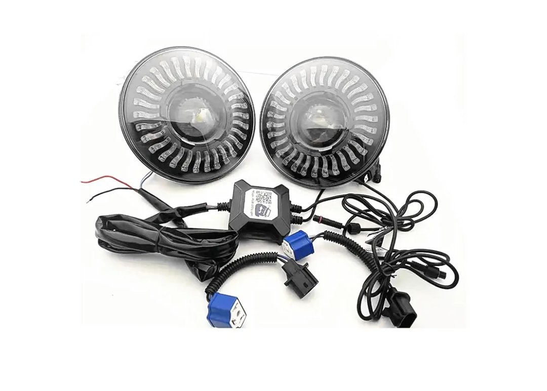 Car Accessories RGB 7Inch L/ed Headlight Compatible For Wrangler JK TJ 07-18 Bluetooth App Control For L/ada N/iva 4X4 H/ummer H1 H2