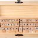 42Pcs Wooden Rubber Stamps Number Letter Alphabet Stamps Mini Cute DIY Stamps Set for Craft Decorating Scrapbooking and Wedding Invitation Cards (42pcs)