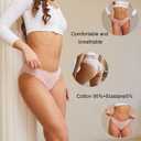 VKME Cotton Underwear for Women Seamless No Show Bikini Breathable Hipster Wavy Sides Invisibles Cheeky Panties 5 Pack (S)